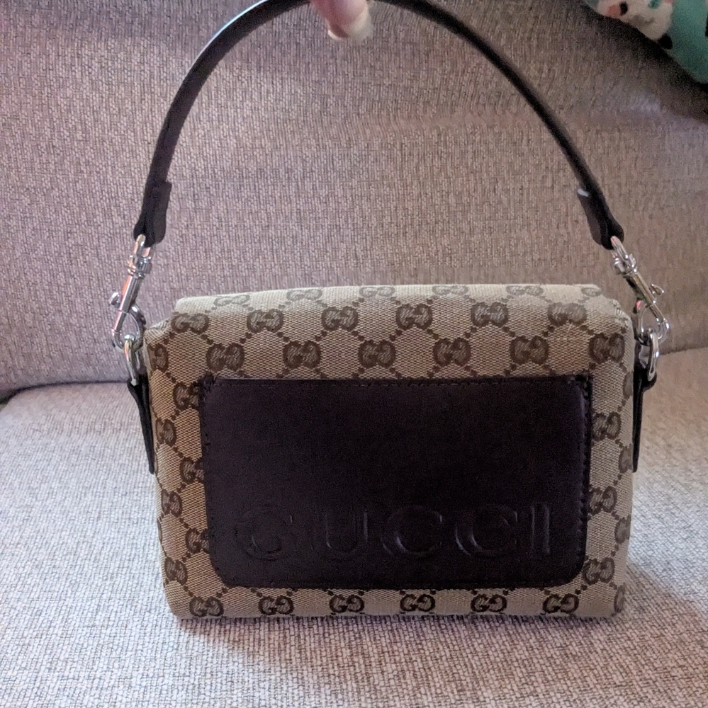 Designer Inspired Monogram Tan and Brown Small Shoulder/Crossbody Bag  Purse - Picture 3 of 14